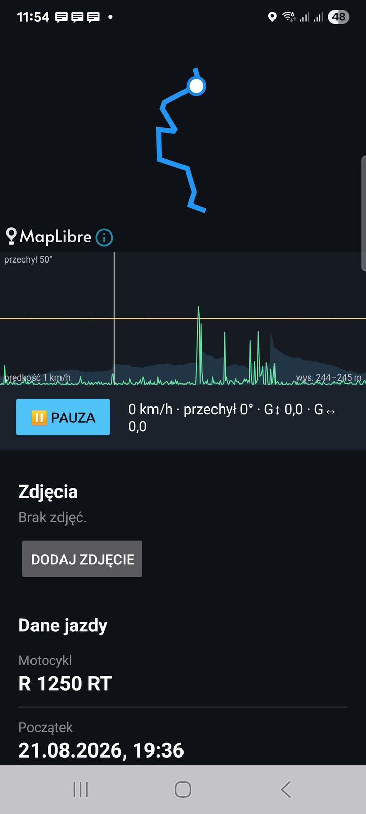 MotoMap: odtwarzanie jazdy