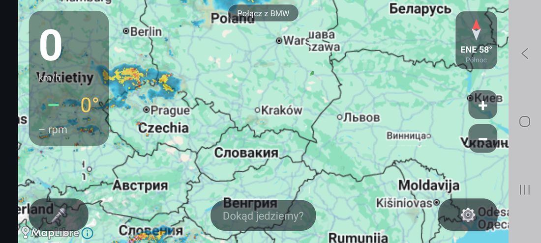 MotoMap: radar opadów nad mapą