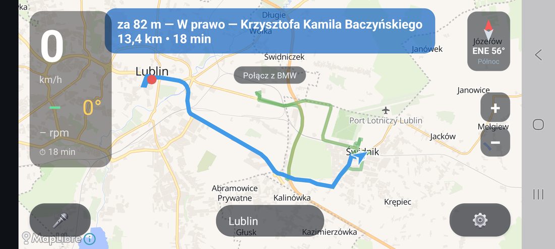MotoMap: prowadzenie do celu z banerem manewru