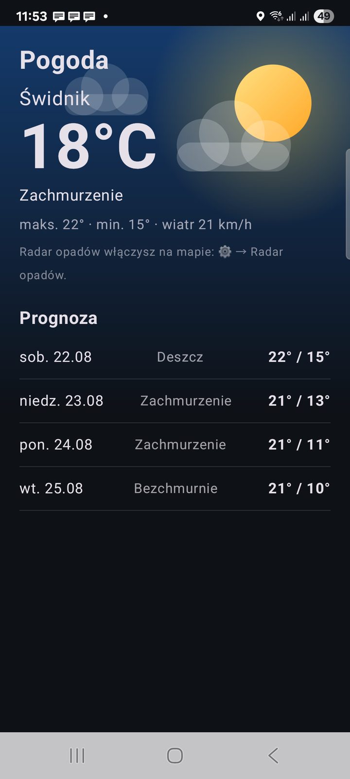 MotoMap: pogoda i prognoza